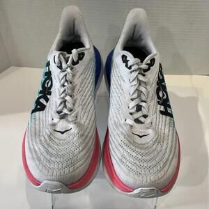 Hoka One One Mach 5 Running Shoes White‎ Scuba Blue Pink